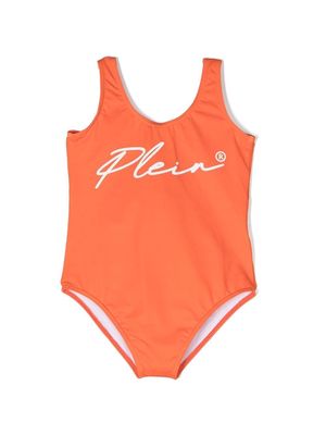 Philipp Plein Junior logo-print swimsuit - Orange
