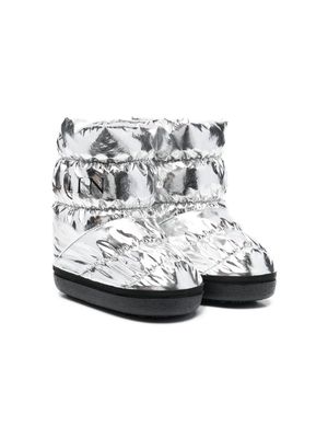 Philipp Plein Junior metallic padded snow boots - Grey
