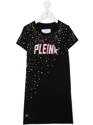 Philipp Plein Junior Plein Star embellished T-shirt dress - Black