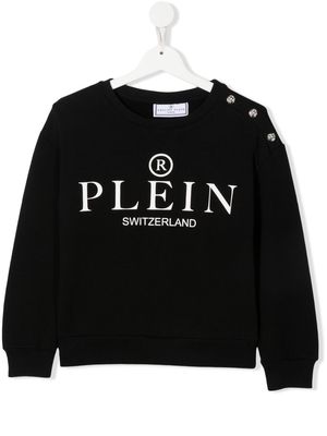 Philipp Plein Junior Plush logo-print sweatshirt - Black