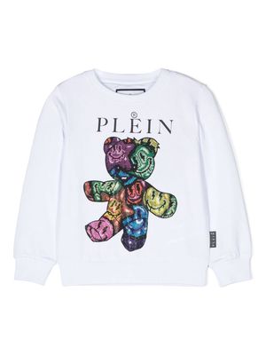 Philipp Plein Junior rhinestone-embellished sweatshirt - White