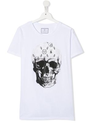 Philipp Plein Junior skull-print detail T-shirt - White