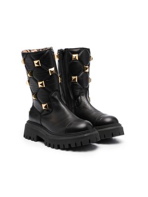 Philipp Plein Junior stud-embellished boots - Black