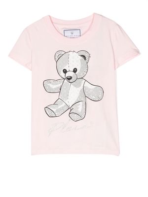 Philipp Plein Junior Teddy Bear cotton T-shirt - Pink