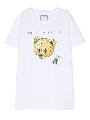 Philipp Plein Junior teddy bear print T-shirt - White