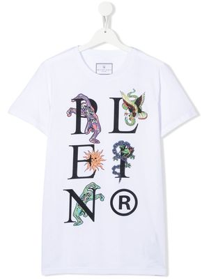 Philipp Plein Junior TEEN graphic logo-print T-shirt - White