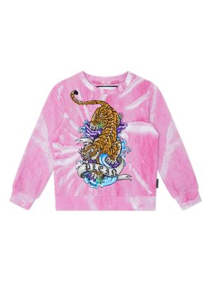 Philipp Plein Junior tie-dye print sweatshirt - Pink