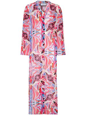 Philipp Plein kaleidoscopic-print silk kaftan - Pink
