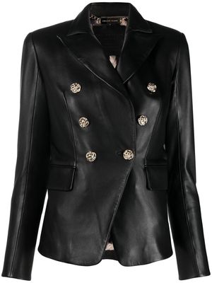 Philipp Plein leather office blazer - Black