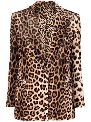 Philipp Plein leopard-print blazer - Brown