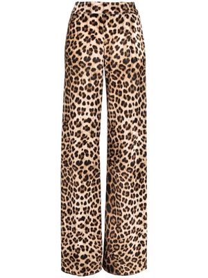 Philipp Plein leopard-print flared trousers - Brown