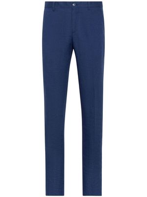 Philipp Plein linen tailored trousers - Blue