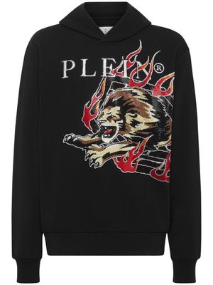 Philipp Plein Lion Circus logo-embroidered hoodie - Black