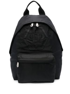 Philipp Plein logo-appliqué backpack - Black