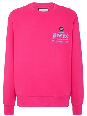 Philipp Plein logo-appliqué drop-shoulder sweatshirt - Pink