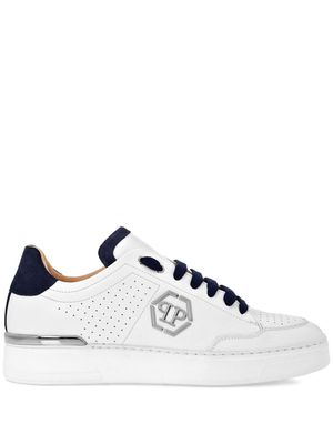Philipp Plein logo-appliqué lace-up sneakers - White