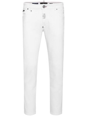 Philipp Plein logo-appliqué skinny jeans - White