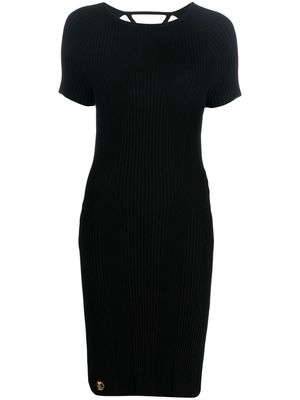 Philipp Plein logo-charm knitted mini dress - Black