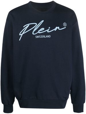 Philipp Plein logo crew-neck sweatshirt - Blue