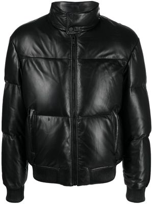 Philipp Plein logo-embellished collar padded jacket - Black