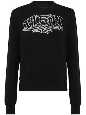 Philipp Plein logo-embellished cotton sweatshirt - Black