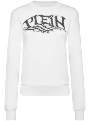 Philipp Plein logo-embellished cotton sweatshirt - White