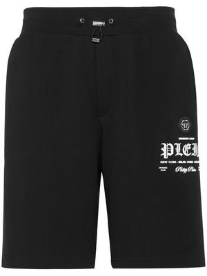 Philipp Plein logo-embossed track shorts - Black