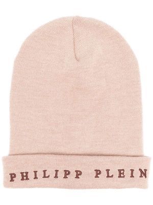 Philipp Plein logo-embroidered beanie - Neutrals