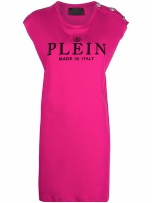 PHILIPP PLEIN logo-embroidered T-shirt dress - Pink