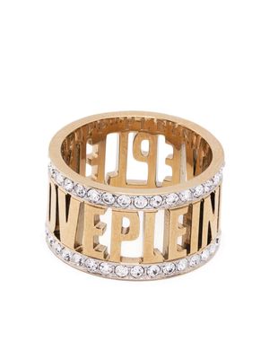 Philipp Plein logo-lettering band ring - Gold