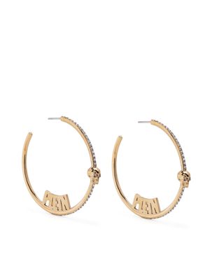 Philipp Plein logo-lettering hoop earrings - Gold