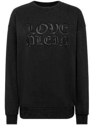 Philipp Plein logo-patch cotton sweatshirt - Black