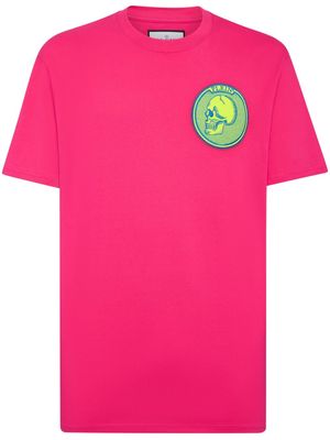 Philipp Plein logo-patch cotton T-shirt - Pink
