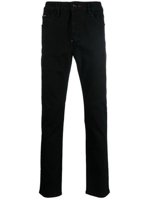 Philipp Plein logo-patch detail slim-cut jeans - Black