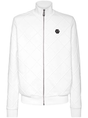 Philipp Plein logo-patch embossed track jacket - White
