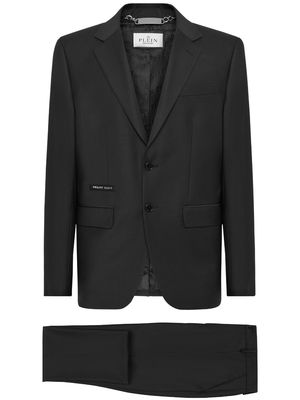 Philipp Plein logo-patch single-breasted suit - Black