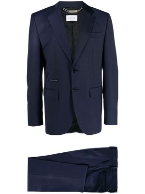 Philipp Plein logo-patch single-breasted suit - Blue