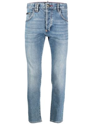 Philipp Plein logo-patch skinny jeans - Blue
