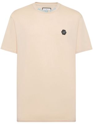 Philipp Plein logo-plaque cotton T-shirt - Neutrals