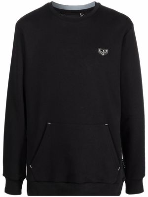Philipp Plein logo-plaque crew neck sweatshirt - Black