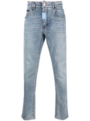 Philipp Plein logo-plaque skinny-cut jeans - Blue