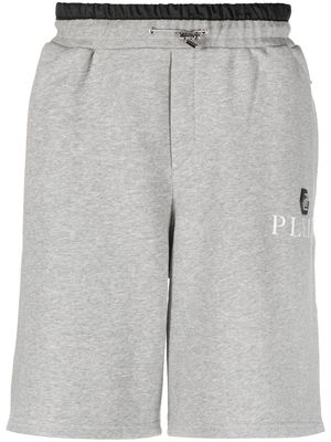 Philipp Plein logo-plaque track shorts - Grey