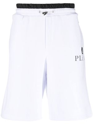 Philipp Plein logo-plaque track shorts - White