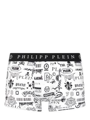 Philipp Plein logo-print cotton-blend boxer briefs - White