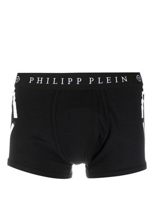 Philipp Plein logo print cotton boxers - Black