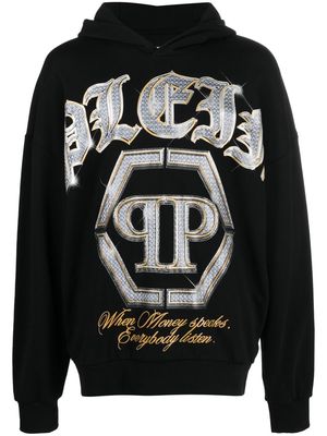 Philipp Plein logo-print cotton hoodie - Black