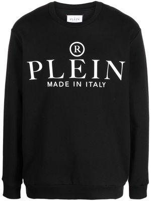 Philipp Plein logo-print cotton jumper - Black