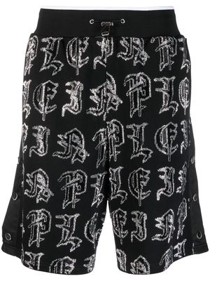 Philipp Plein logo-print shorts - Black