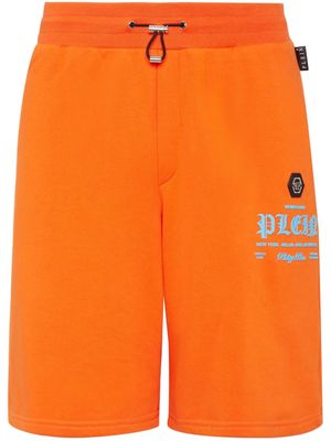 Philipp Plein logo-print track shorts - Orange
