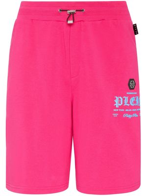 Philipp Plein logo-print track shorts - Pink